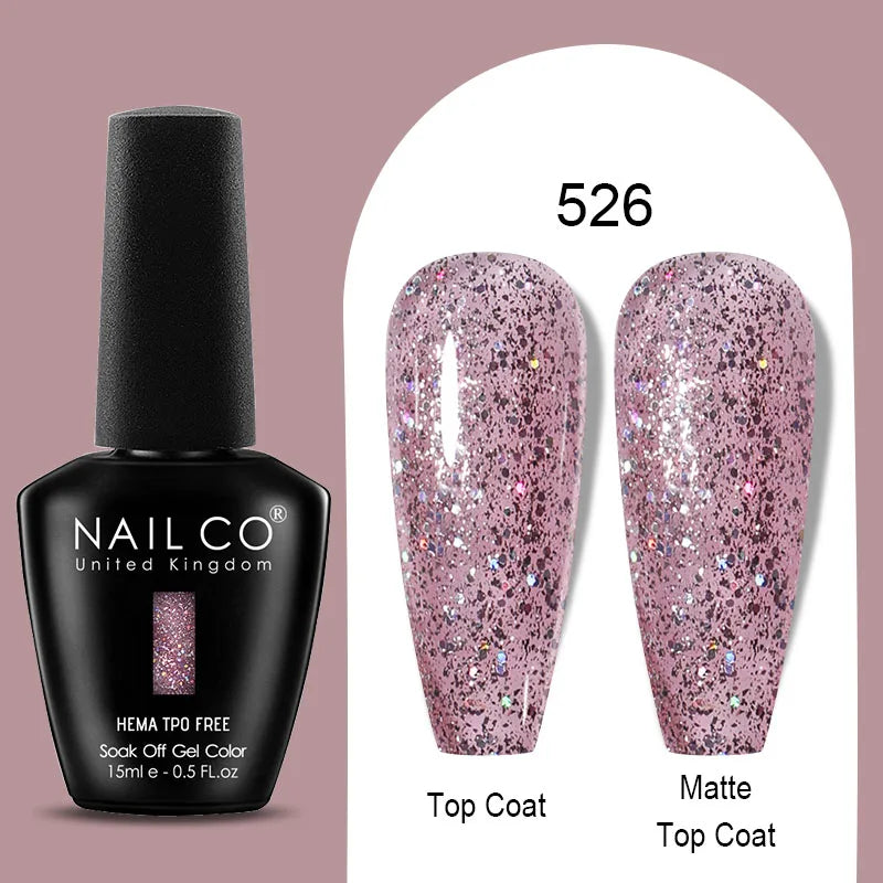 Nailco Jelly Gel Nail Polish Transparent Varnishes 44 Colors Red Pink