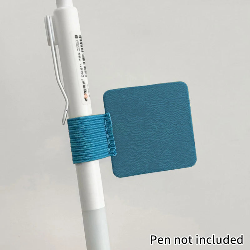 Pen Loops Pencil Holders Self-adhesive PU Leather Pad Stylus Books Qme Sky blue