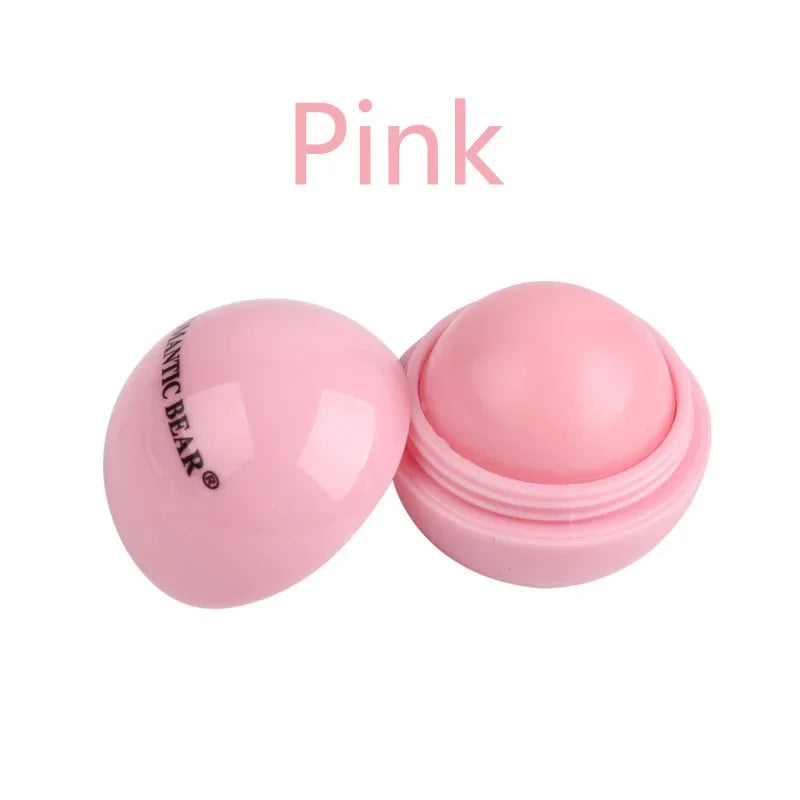 Cute Ball Shaped Lip Balm Hydrating Soothing Long-lasting Plumper Qme chunqiu-pink