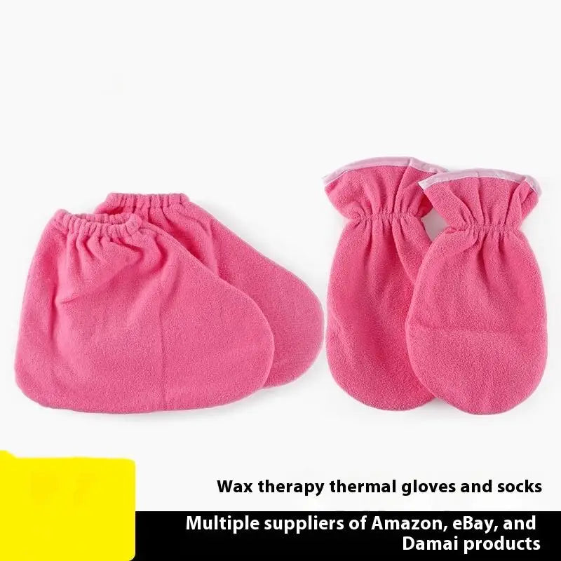 1 Pair Flannel Insulation Care Gloves Elastic Opening Nail Protection Qme