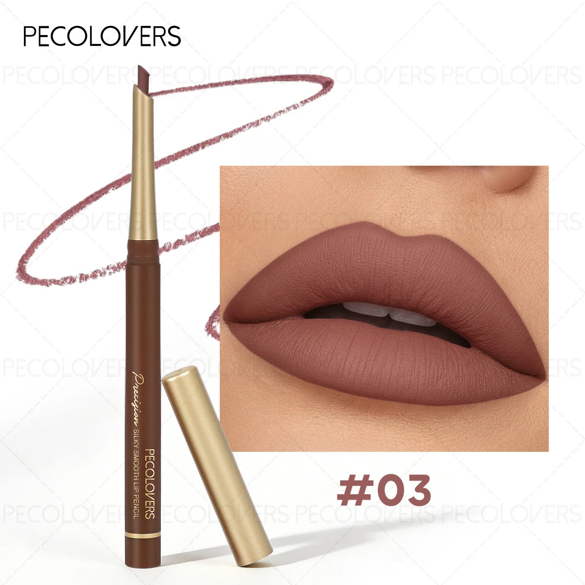 Brown Tube Slanted Lip Liner Outlines Contours Plump Charming Qme 03