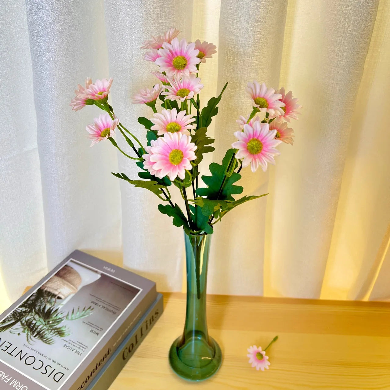 21 Heads Of Sunflowers Small Daisies Bouquets Of Chamomile Wedding Decoration Materials Home Decoration DIY Artificial Flowers Qme Pink
