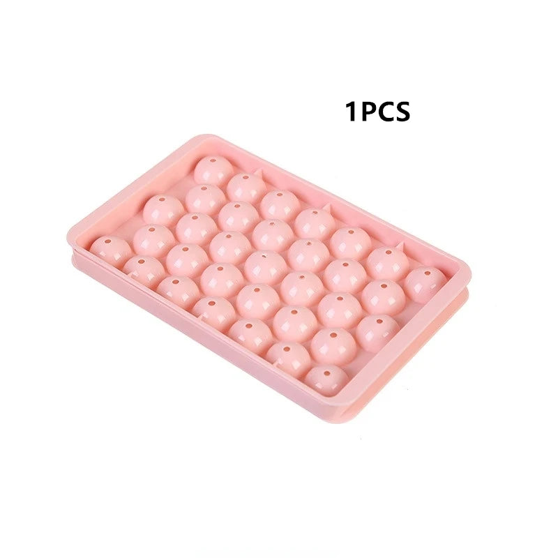 33 Ice Boll Hockey PP Mold Frozen Whiskey Ball Popsicle Ice Cube Tray Box Lollipop Making Gifts Kitchen Tools Accessories Qme 1PCS Pink