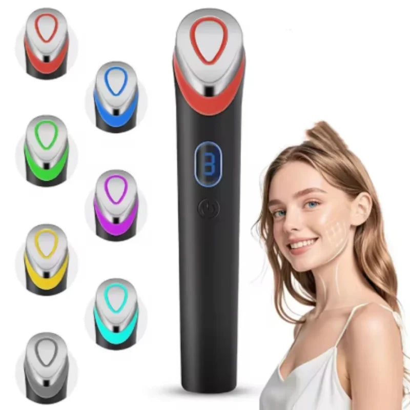 5 Colors Booster Pro LED Facial Light Therapy Eye Beauty Wand Red Light Eye Massager For Skincare & Blue Rejuvenation Tool Qme