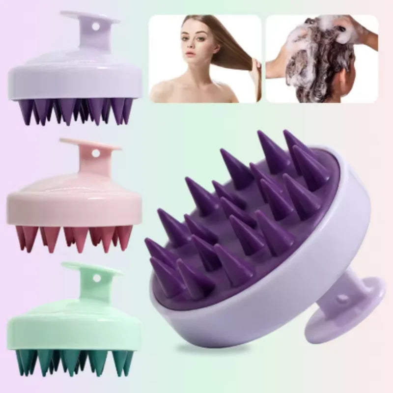 Hair Scalp Massager Shampoo Brush Scalp Scrubber with Soft Silicone Bristles Both Wet Dry Hair Qme