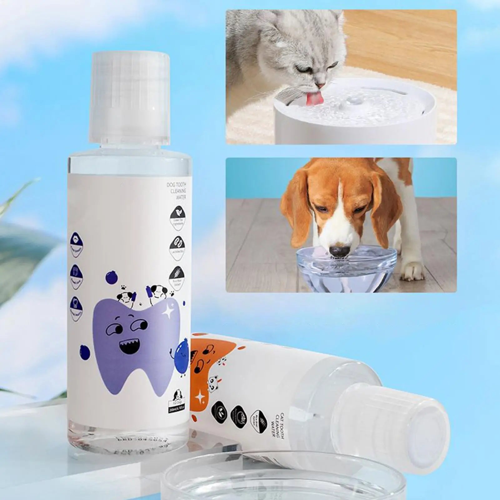 Dog Breath Water Additive 200ml Natural Healthy Bad Breath Remover Solution for Indoor Outdoor Travel Brushing Grooming Health Qme