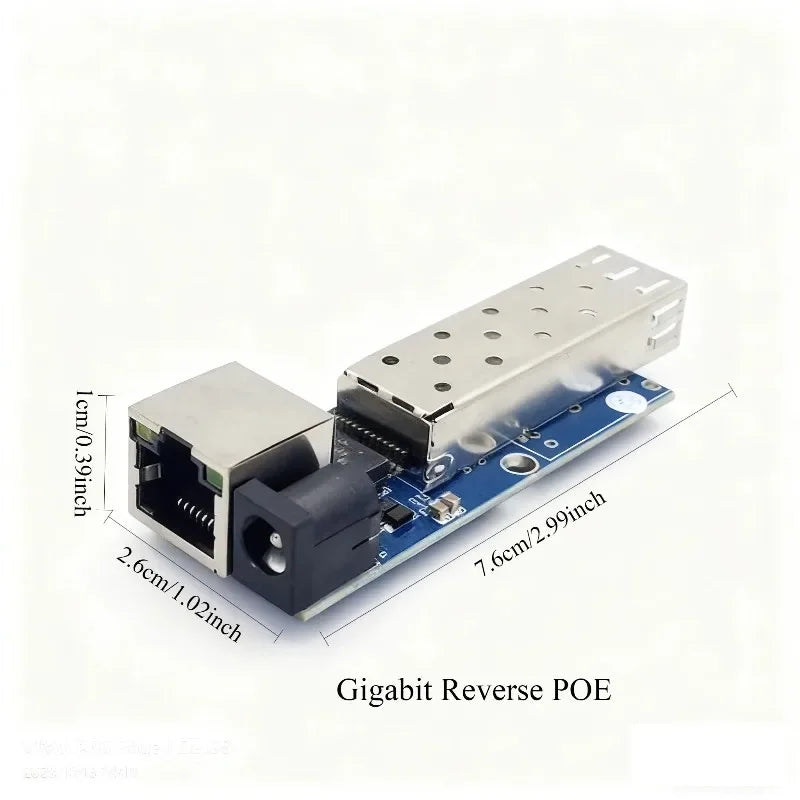 Gigabit 1.25G Mini Reverse POE Media Converter Slot SFP Transceiver RPOE 5V-24V Input 1SFP Slot 1 RJ45 Ethernet SFP Fiber Switch Qme