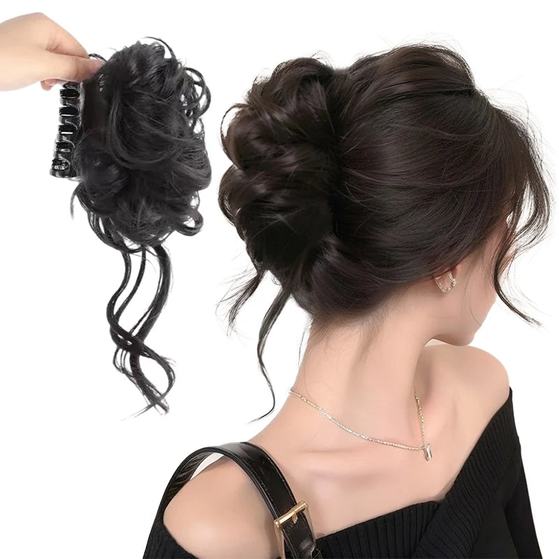 Women's Hair Wig Bun Fake Fluffy Volumizing Realistic Chicken Coop Qme