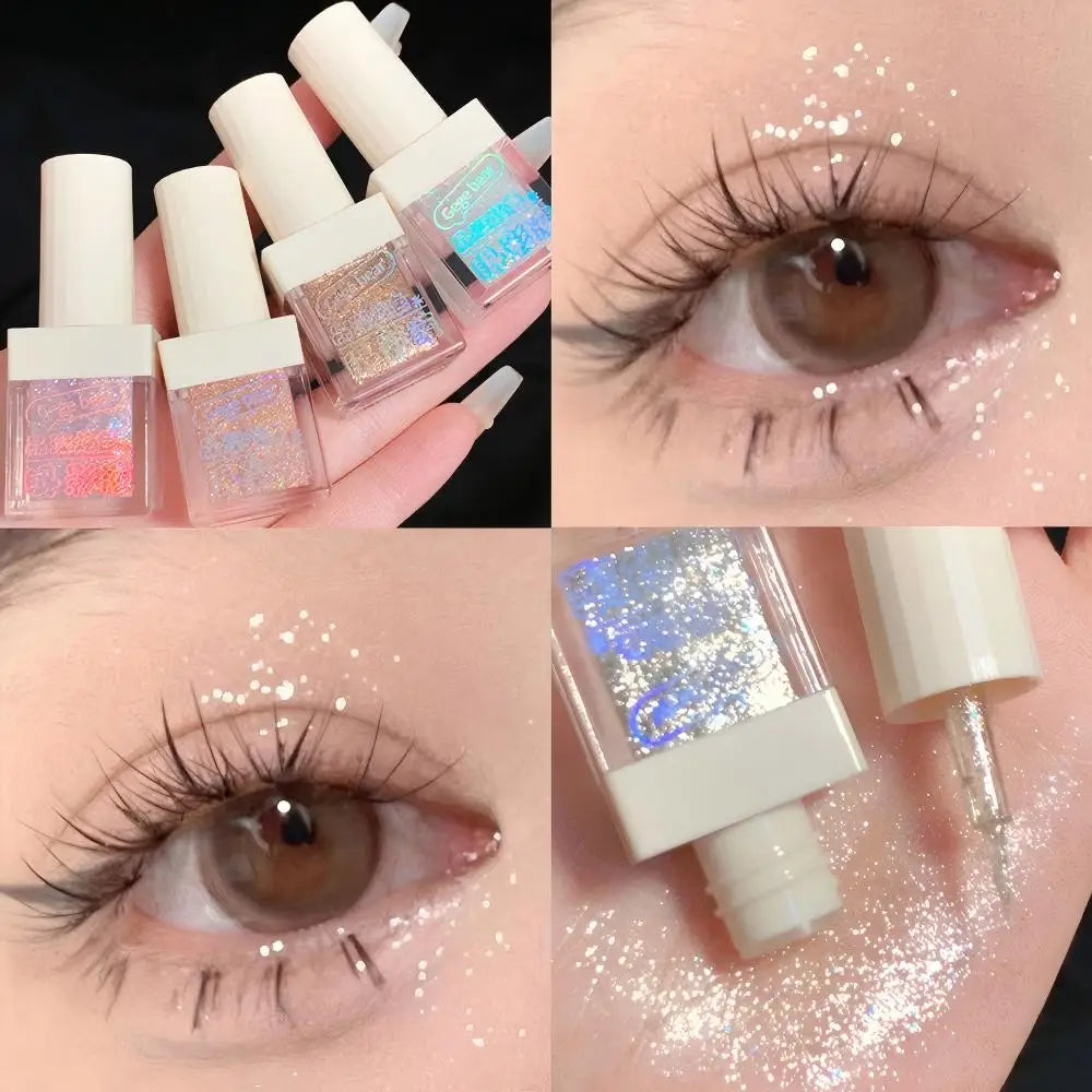 Gege Bear Liquid Eye Shadow Pearlescent Sequins Glitter Powder Qme