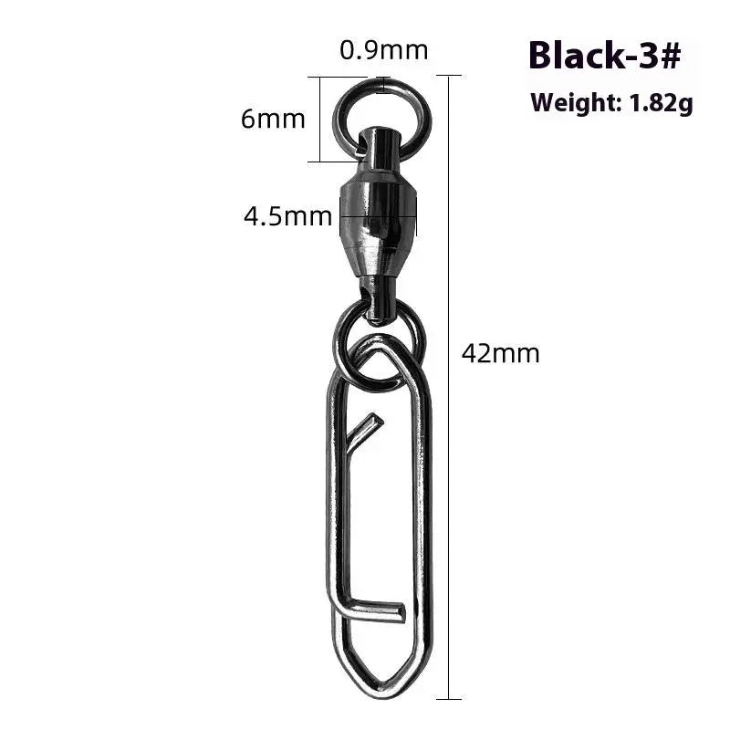 Fishing Rolling Swivel Power Clips Quick Change Snap Swivels Qme 3 Black