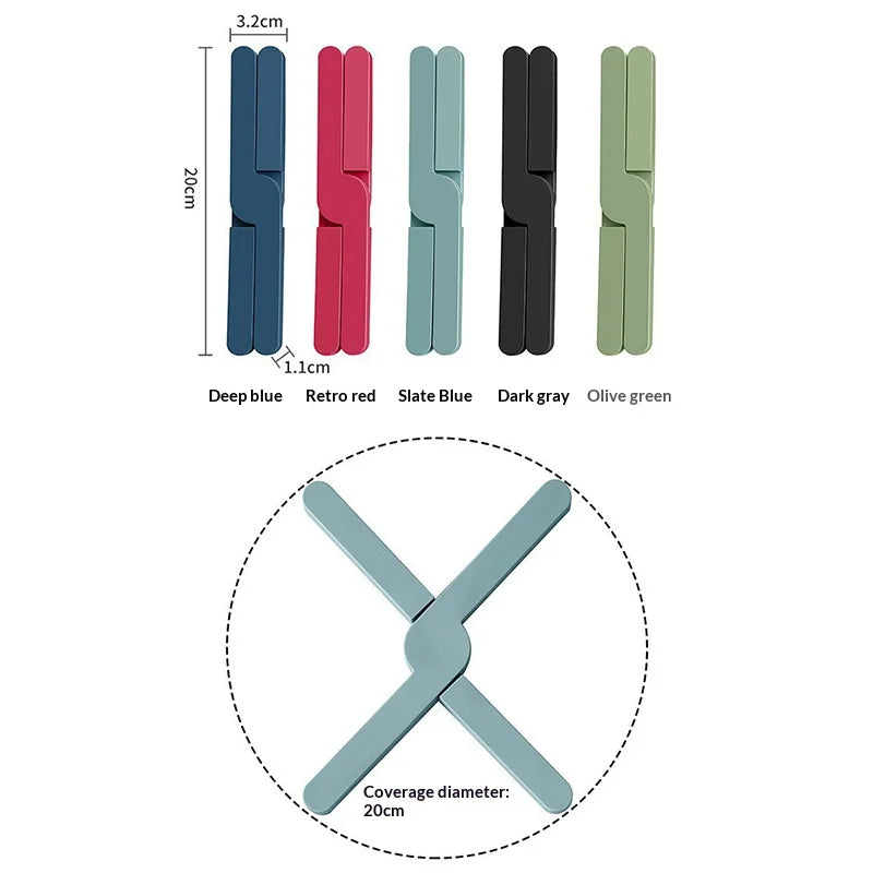 Creative X-shaped Folding Trivet Mat Heat Resistant Pot Holder Qme Color random L