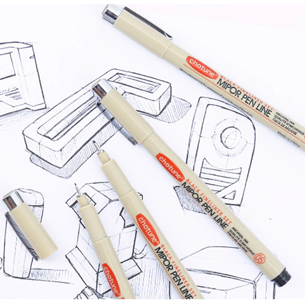 Black Micro Pens,3 Sizes,Waterproof Archival Ink,Fine Point Pen for Artist Illustration,Sketching,Anime,Manga Technical Drawing Qme