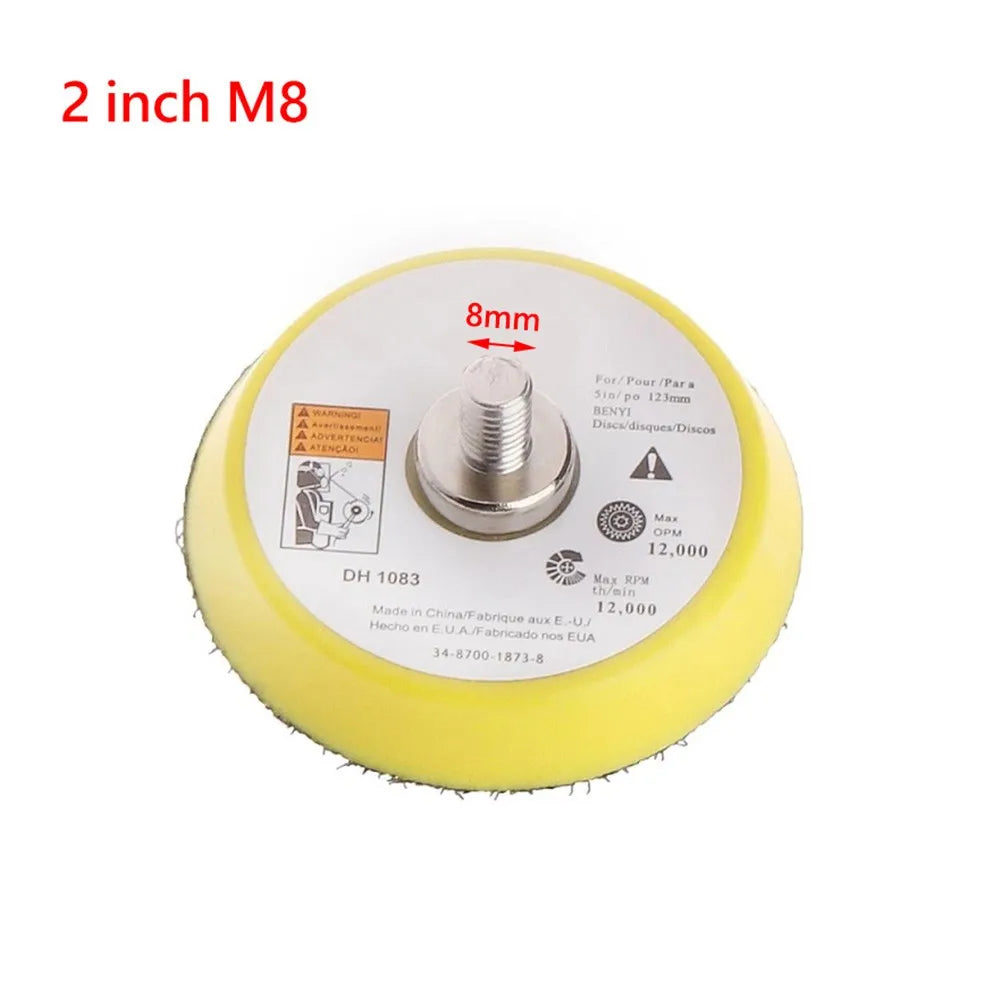 2/3/5 Inch Polishing Sanding Disc M6/M8 Backing Pad Hook /Loop Backer Plate Polishing Pad For Pneumatic Sander Qme 2 inch-M8