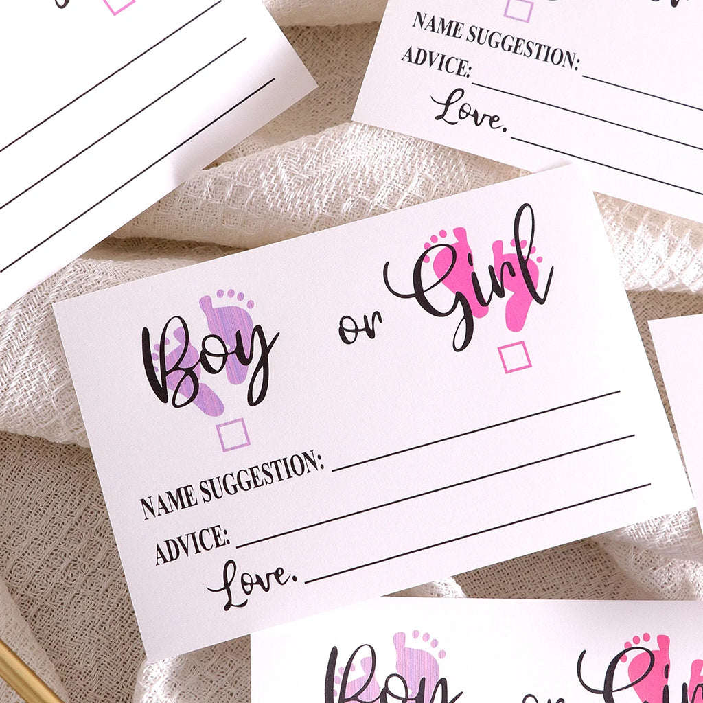 10 件 Gender Reveal Party Voting Cards, B Oy or g Irl Vote Gender Reveal Game Cards for Babyshower Party Supplies, Blue and Qme