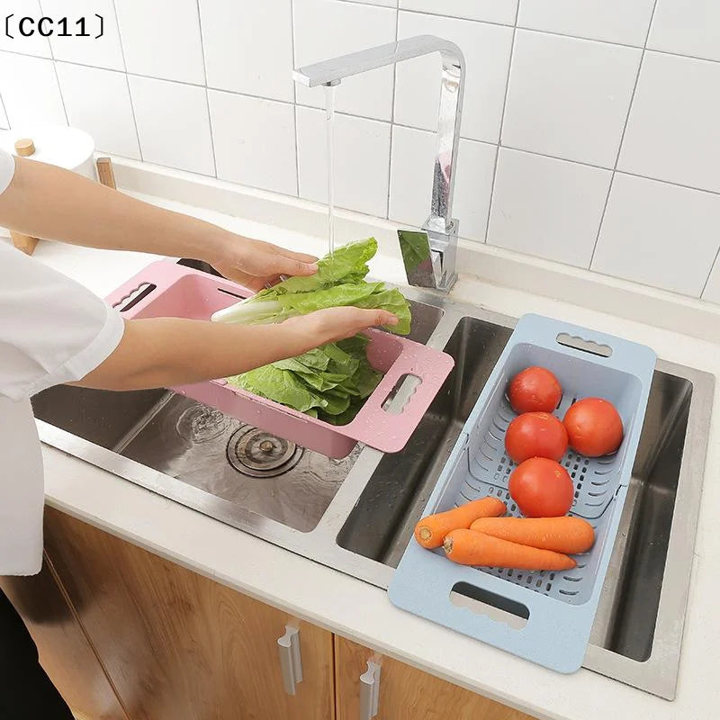 Retractable Kitchen Vegetable Fruit Washing Rack Extendable Qme
