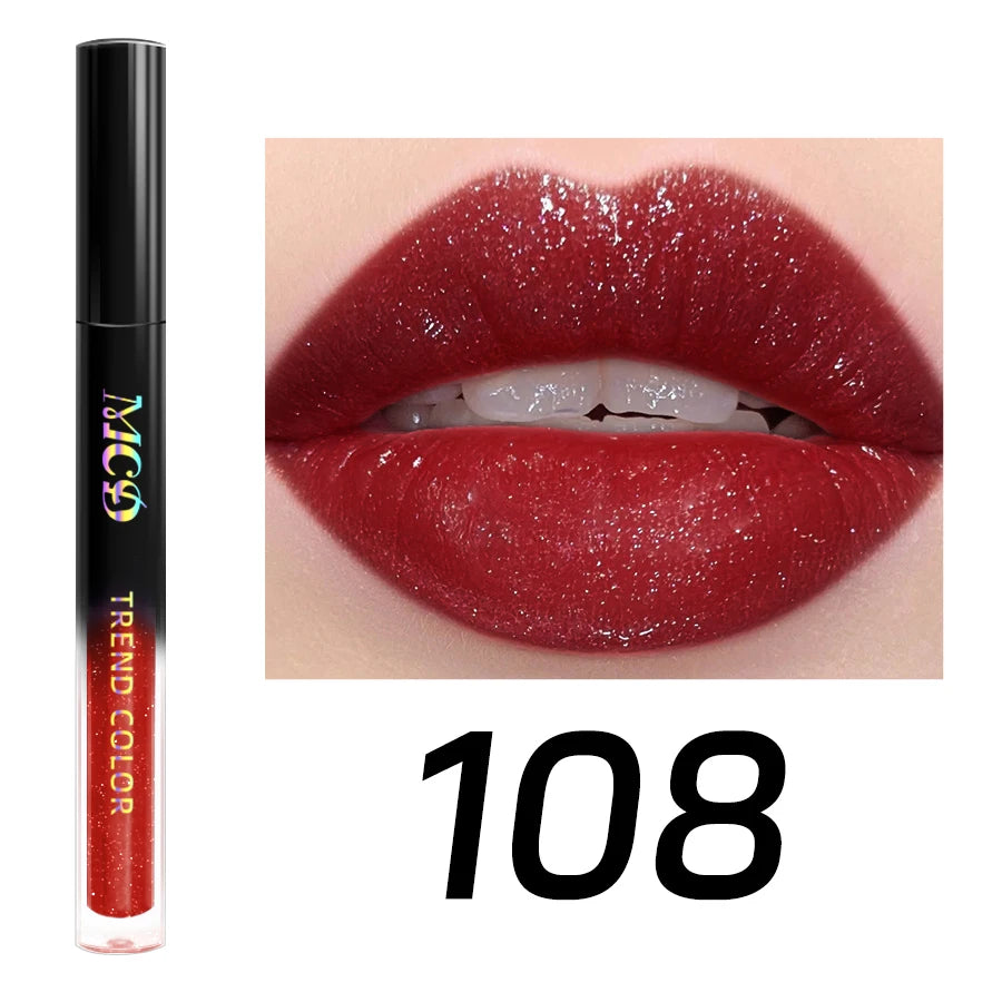 15 Glitter Lip Glaze Long Lasting Waterproof Liquid Lipstick Dewy Qme 108
