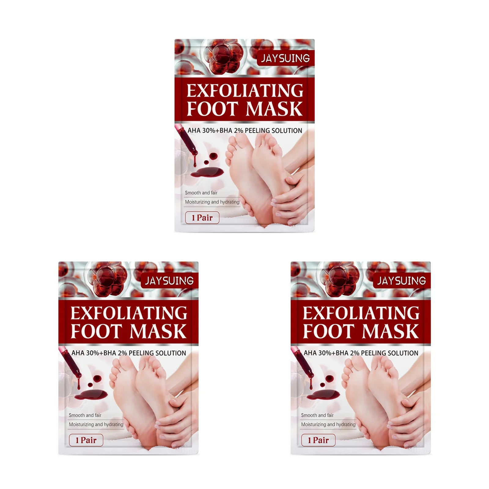 AHA Exfoliating Foot Mask Moisturizing Anti Crack Heel Foot Calluses Dead Skin Remover Smooth & Soft Feet Care Foot Patch Qme 3 Pairs