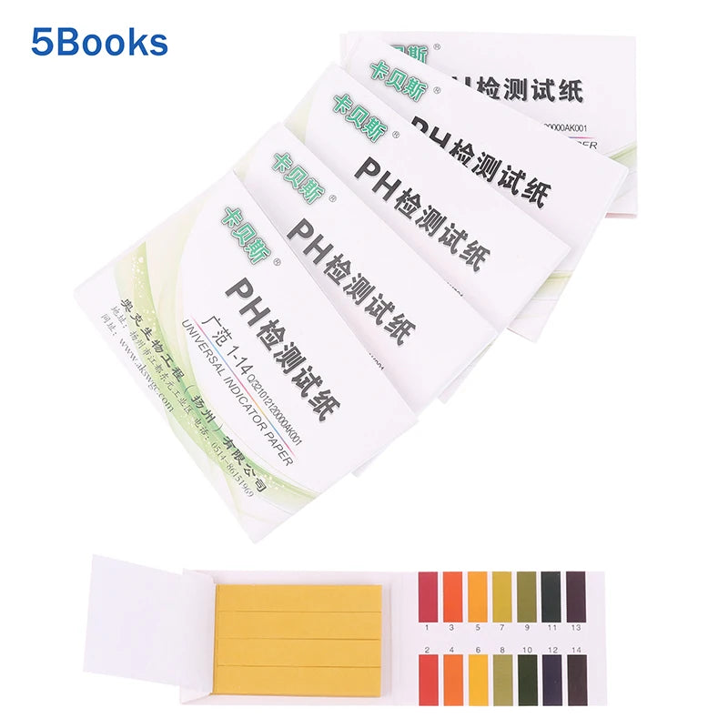 5books Ph Test Strips Professional 1-14 Litmus Paper Water Cosmetics Qme