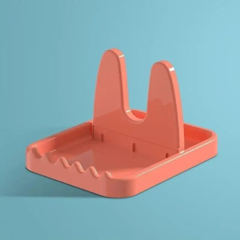 Foldable Pot Lid Rack Spoon Holder Stand Kitchen Organizer Fork Qme pink