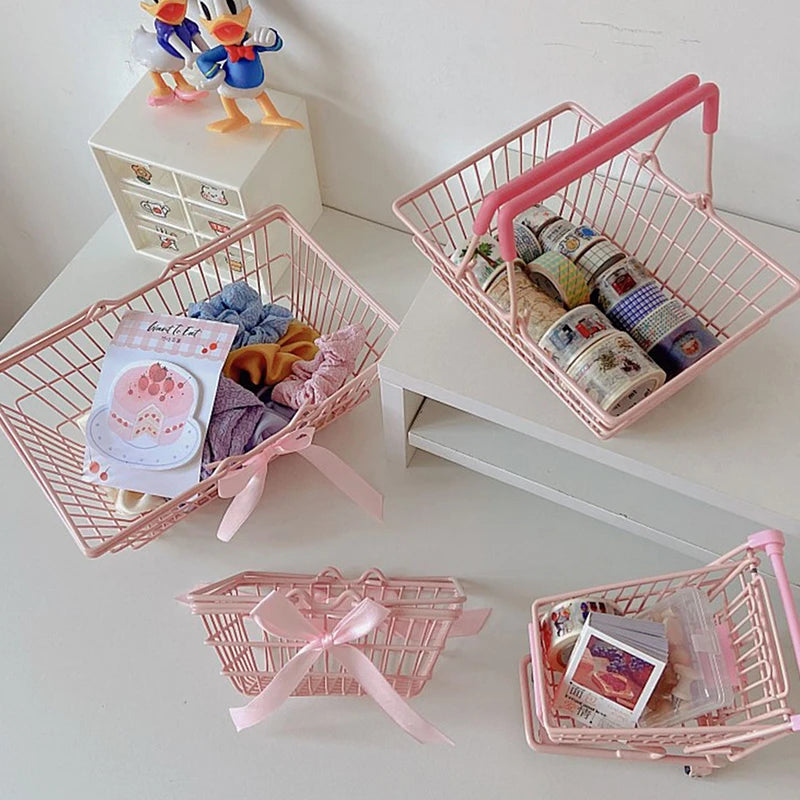 Girl Dormitory Desktop Organization Container Baskets Mini Storage Qme