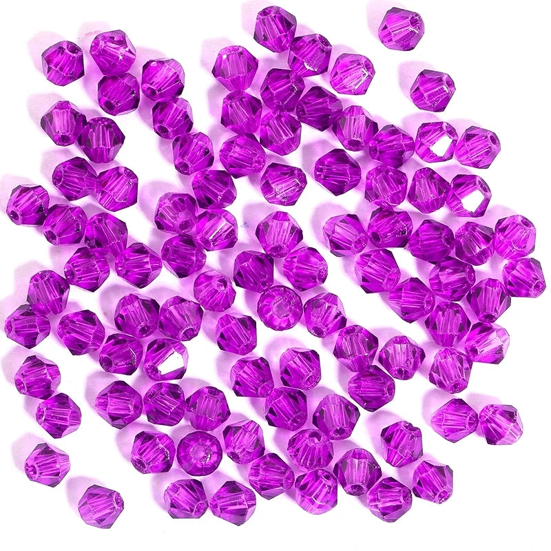 100Pcs 4MM Glass Beads Bicone Shaped Beads Faceted Crystal Beads for Jewelry Making Bracelet Necklace Earrings DIY Beading Qme 4 4MM-100PCS