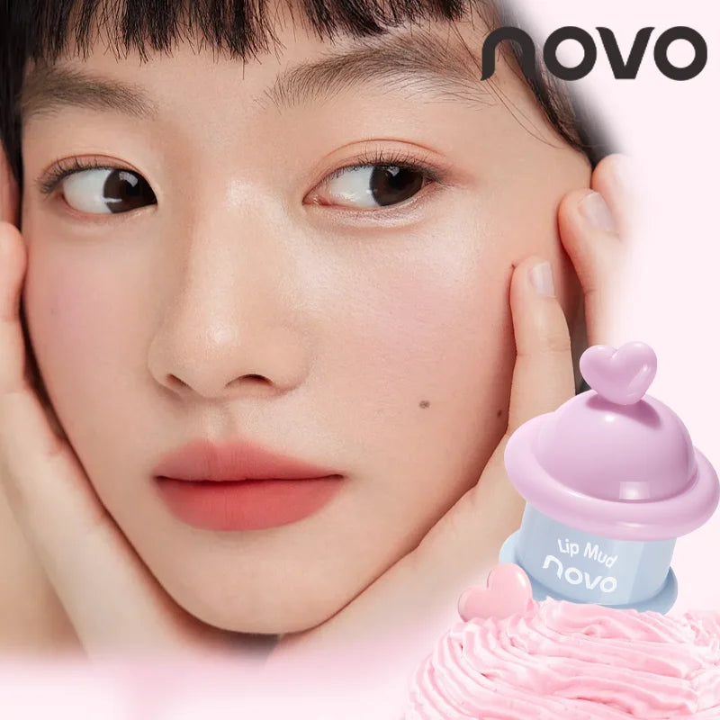 Matte Lip Mud, Long-Lasting, Non-Stick, velvet Lip Gloss, Dual-Use For Lips & Cheeks, Create Bright And Attractive Lip Makeup Qme