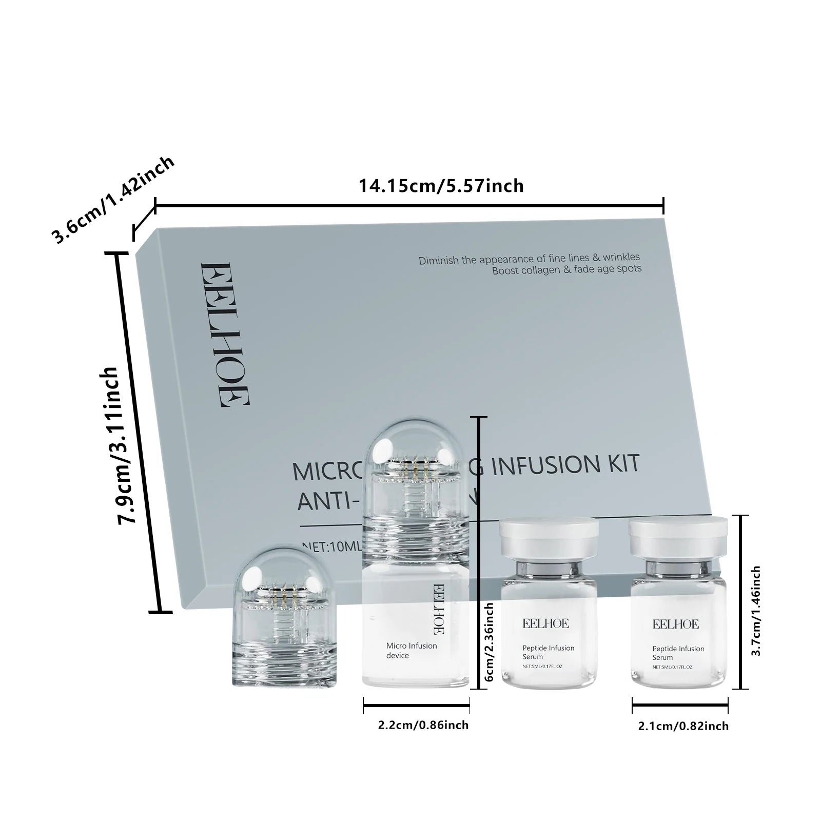 Hyaluronic Acid Facial Kit Hydrating Serum Roller Delicate Firming Facial Skin Smoothing Nourishing Skin Daily Care Essence Set Qme
