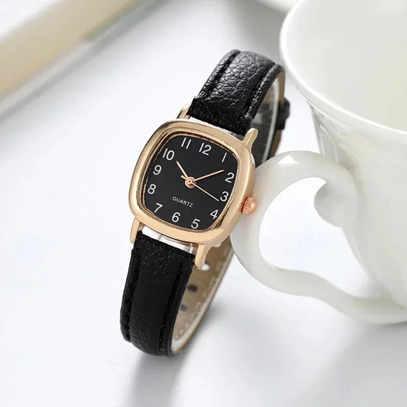 2026 Ladies' Fashion Forest Women's Watch Korean Edition with Elegant Strap, Simple, Compact, Versatile, and Elegant Style watch Qme