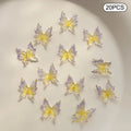 3D Gradient Butterfly Nail Accessory Resin Drill Decoration Wearing Qme purple yellow