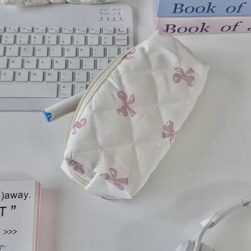 Cute Butterfly Knot Cherry Blossoms Pencil Case Large Capacity Qme A1