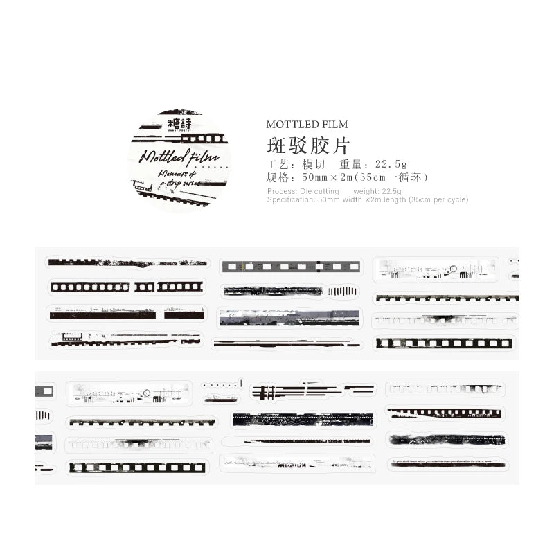 2M/Rolls INS Camera film PET Tape Stickers Filmstrip Masking Tapes for Card Scrapbooking Journaling supplies Creative Stationery Qme B