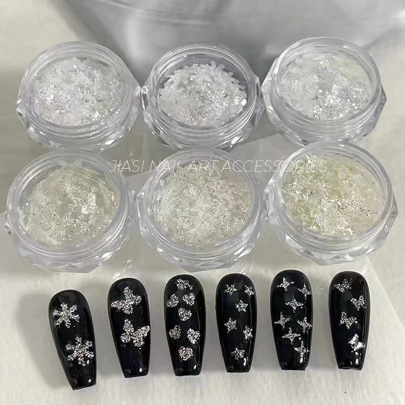 Stars Butterfly Heart Shape Shiny Nail Art Patches Sequins Qme