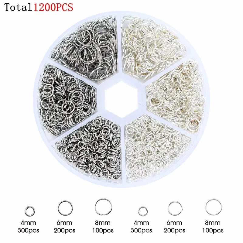 Alloy Accessories Jewelry Findings Set Earring Making Kit Lobster Clasp Open Jump Rings Repair Tools DIY Jewelry Making Supplies Qme 7