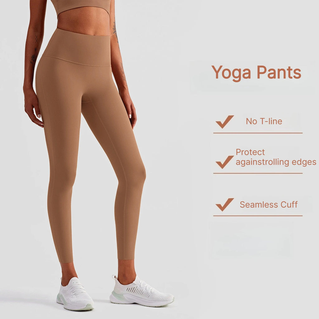 A Solid color yoga high waisted legs women's sports pants, hip lifting sports pants, fitness gym comprehensive training, jogging Qme