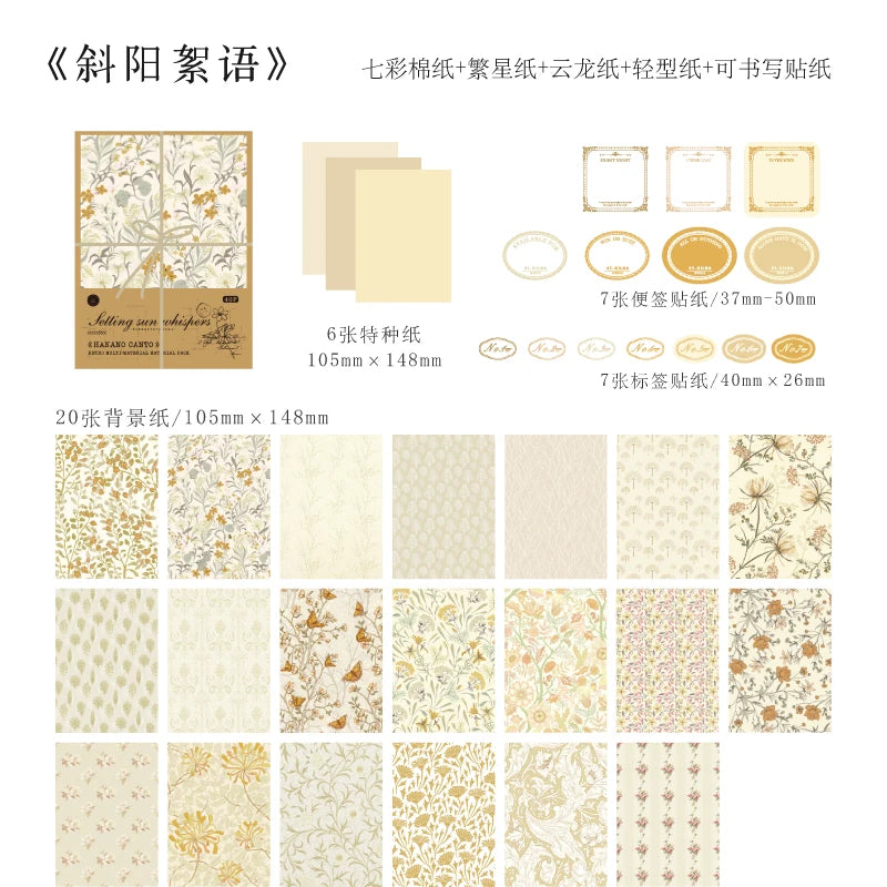 40pcs/pack Kawaii Scrapbooking Material Set Sticker Aesthetic DIY Scrapbooking Supplies Photo Album Decor Stationery Qme 2
