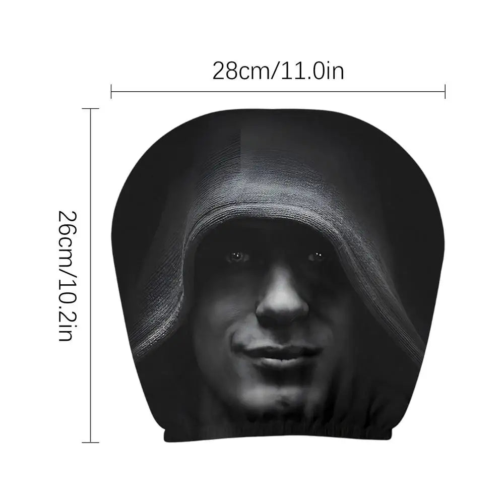 Head Rest Cover for Car Dark Style Car Interior Headrest Cover with Mysterious Figure Pattern for Automotive Vehicle SUV Sedan Qme A