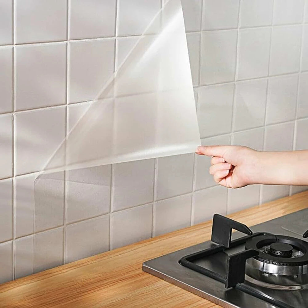 60CM Transparent Electrostatic Adsorption Stickers Waterproof and Oil Proof Wallpaper Without Adhesive Protective Film Qme