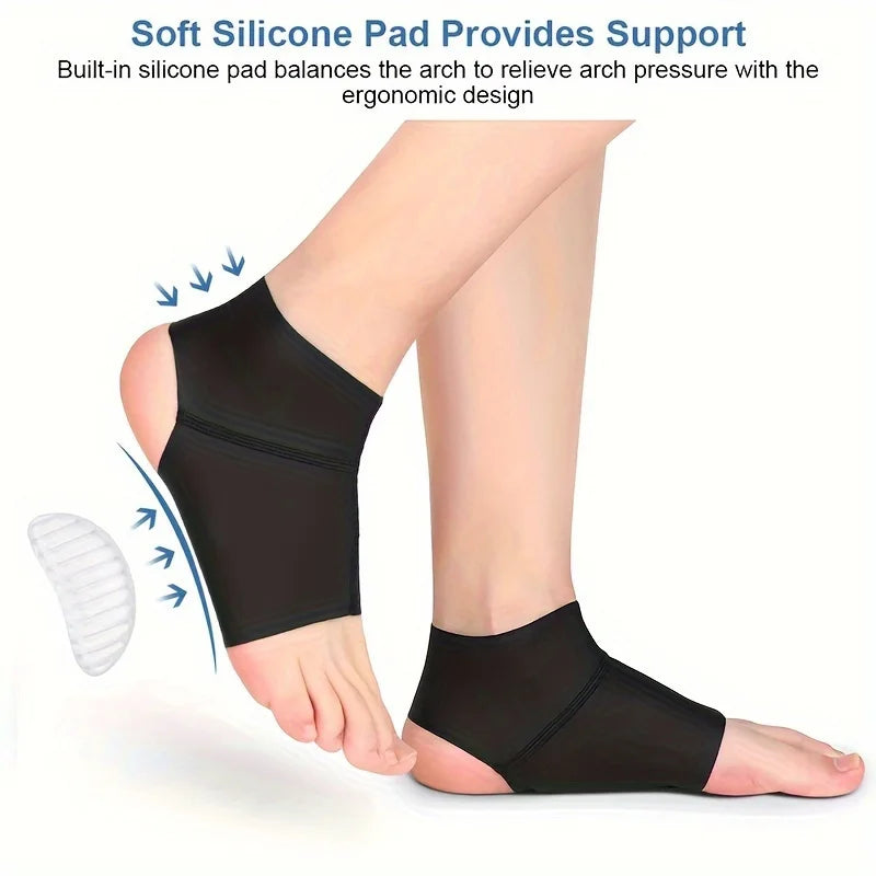 Arch Garter Gel Pad, Arch Ankle Support Sleeve PU Soft Breathable Ankle Arch Support Package Elastic Decompression Ankle Support Qme