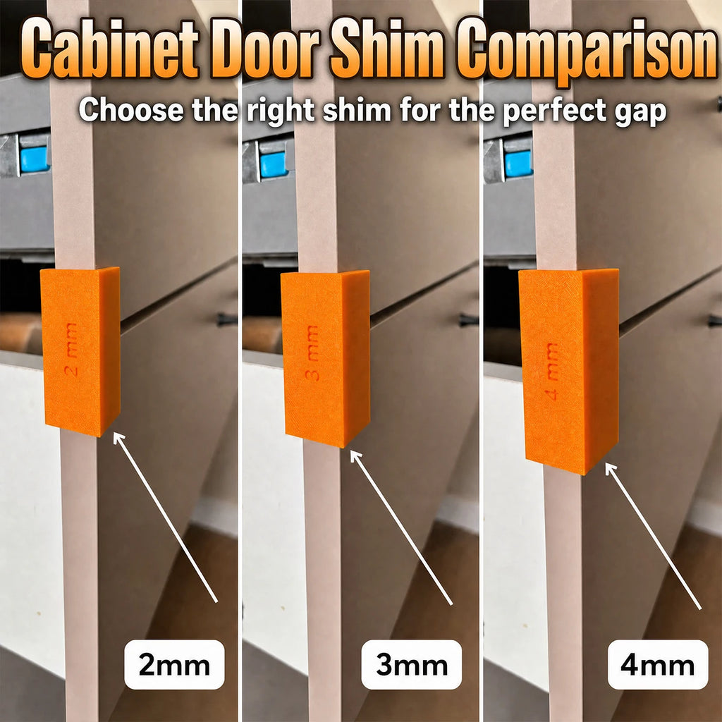 2/3/4mm Cabinet Panel Shims, Drawer Spacers for Home Woodworking Repair Qme