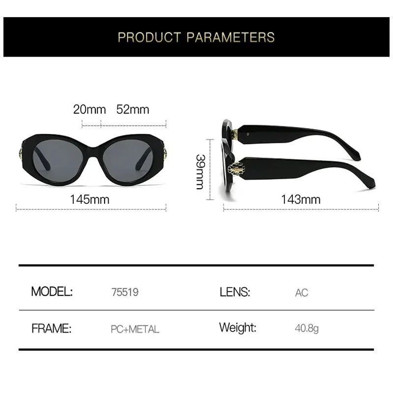 Irregular Y2K Cat Eye Sunglasses Women for Men Luxury Brand Designer Vintage Sun Glasses Sexy Ladies Shades UV400 Qme