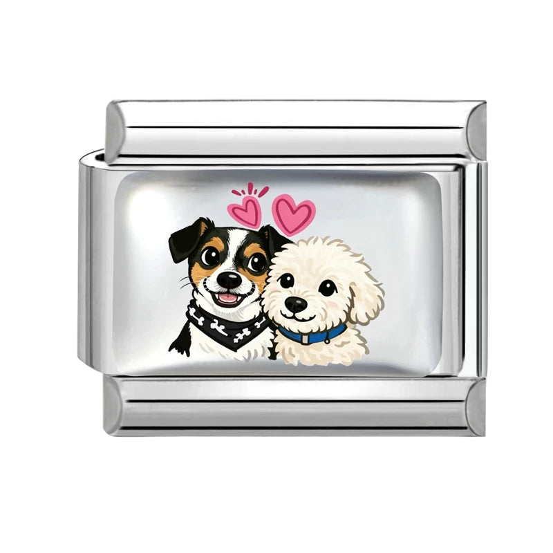 Fashion Pink Heart Dogs Cats Colorful Pets Animals Italian Charm Fit
