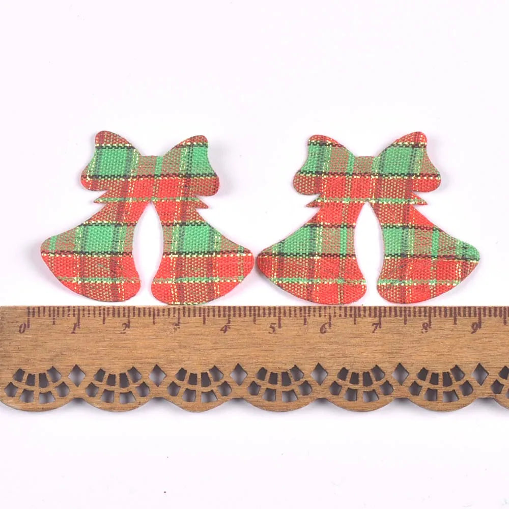 50Pcs Cute Glitter Elk Snowflakes Christmas Tree Patches For Clothes Stick-On Appliques DIY Kids Hairpin Bowknot Accessories Qme