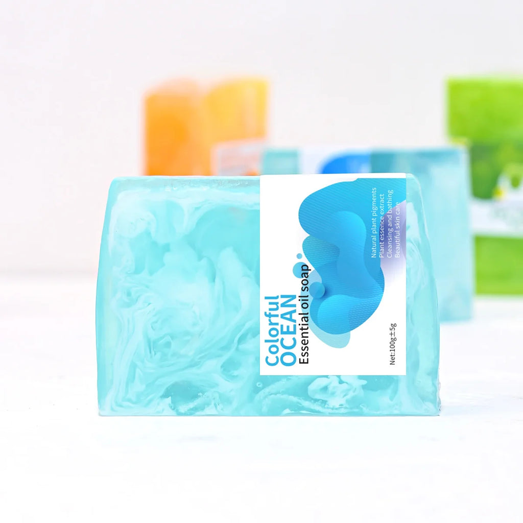 Sea Salt Colorful Handmade Soap Skin Whitening Acne Removal Facial Qme