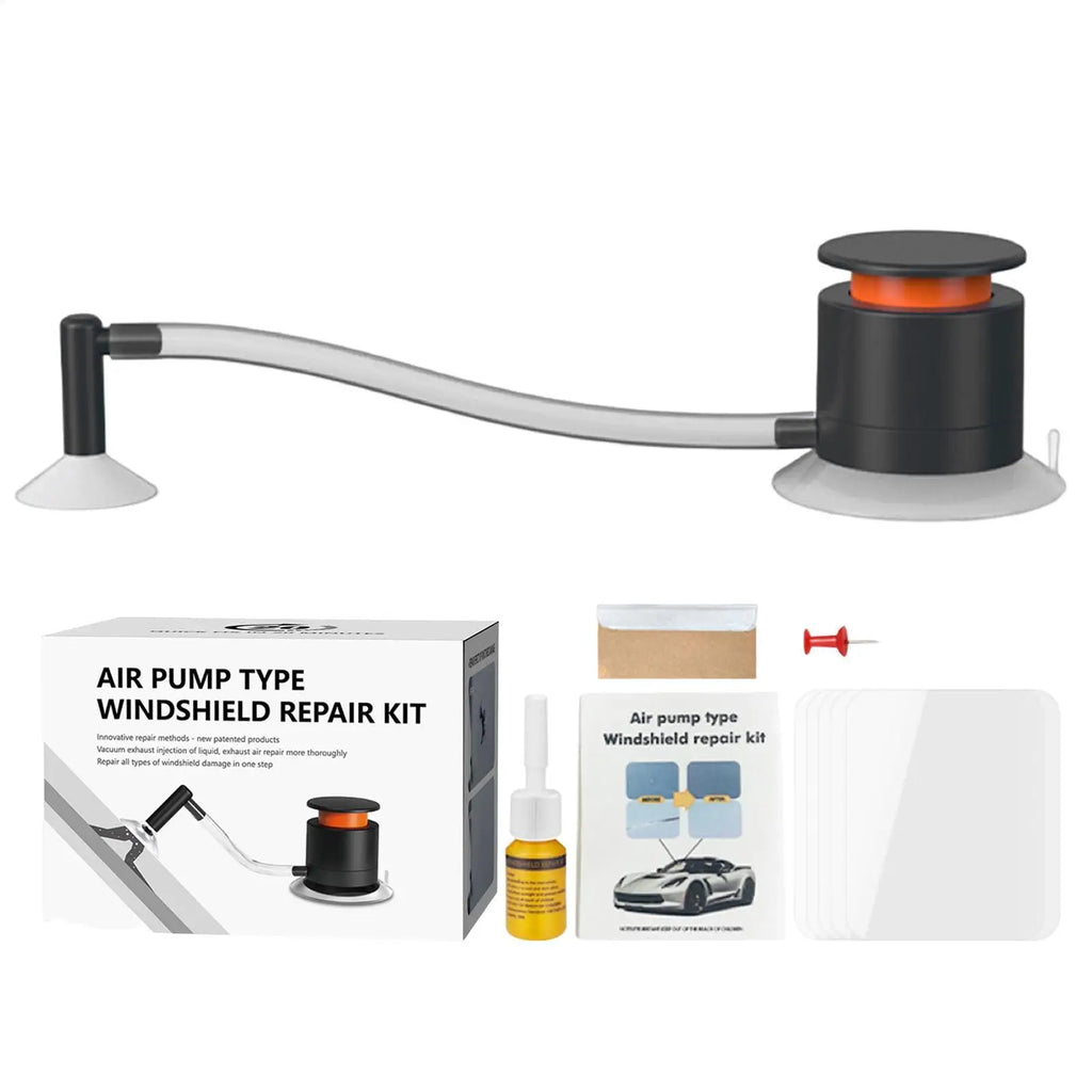 Windshield Crack Repair Kit Automotive Glass Nano Repair Fluid Air Pump Type Windscreen Crack Repair Kit For Fix Chips Bulls-Eye Qme