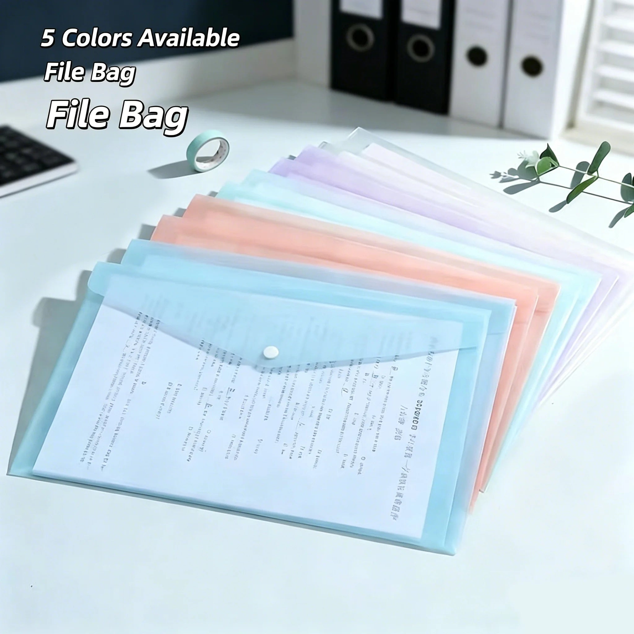 10/20/40/60 Pieces, Colorful Transparent Document Bag, A4 Size PP Plastic Student Folder, Easy To Organize School Supplies Qme