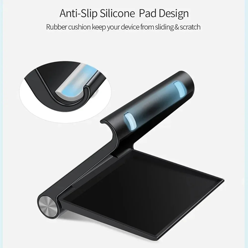 Cell Phone Desktop Mount Holder Universal Lazy Bracket Foldable Desk Phone Tablet Stand for iPhone Samsung Xiaomi Huawei Tablet Qme