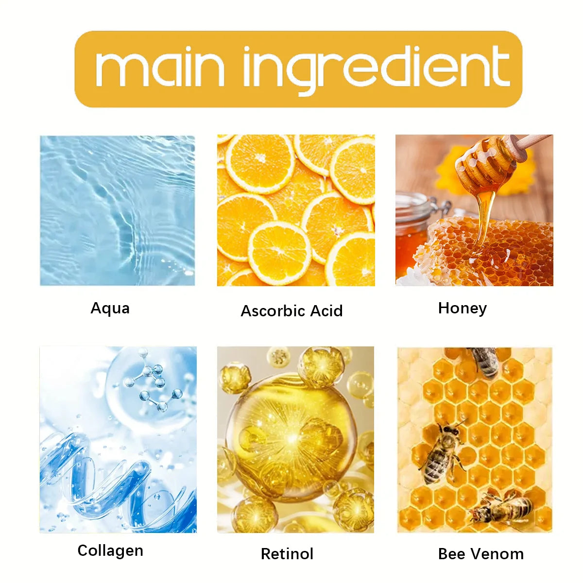 Bee Venom Retinol Cream Soothing moisturizing lotion with natural honey for all skin types, fresh fragrance for daily use Qme