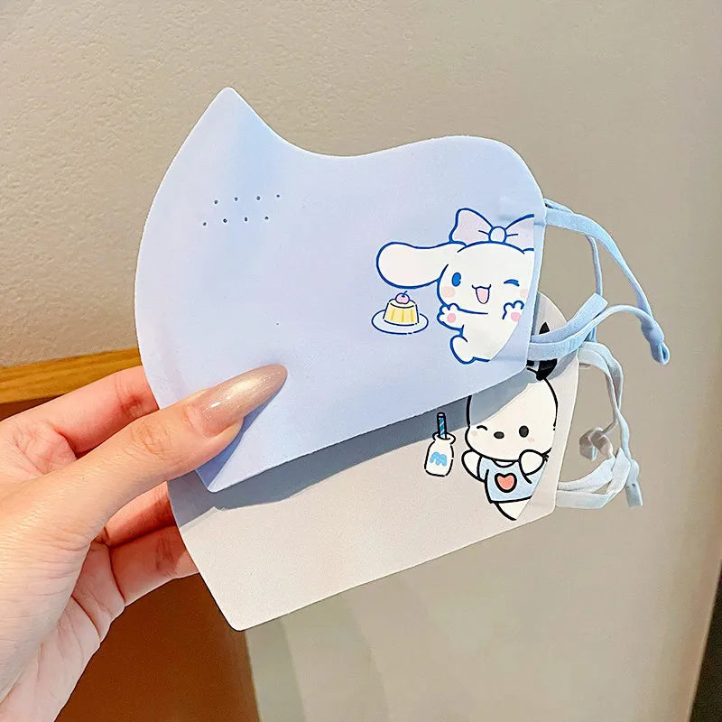 Kuromi Summer Sun Protection Face Mask New UV-Protective Full-Face Mask Breathable Cooling Silk Mask Qme 21
