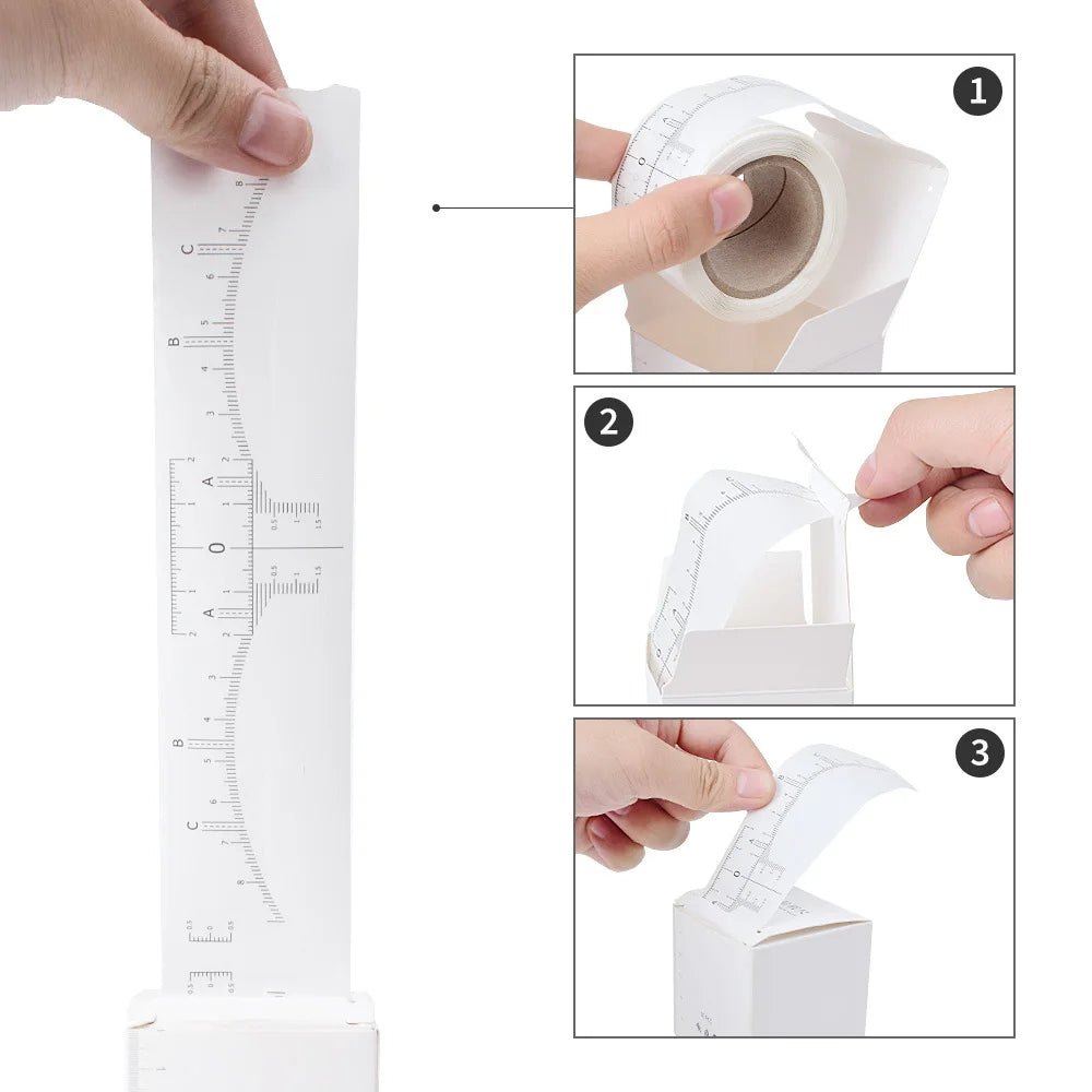 Disposable Lot Eyebrow Ruler Sticker Adhesive Microblading Guide Qme