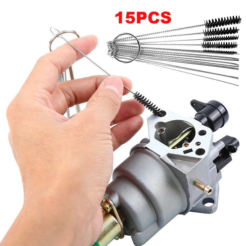 Carburetor Carbon Dirt Jet Cleaner Tool Kit 10 Cleaning Needles 5 Brushes Tool Kit for Motorcycle ATV Moped Welder Carb Chainsaw Qme
